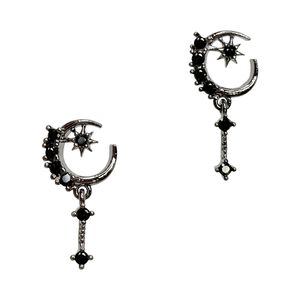 Nail Art Charms Sun & Moon Dangle Zircon Charm Gunmetal