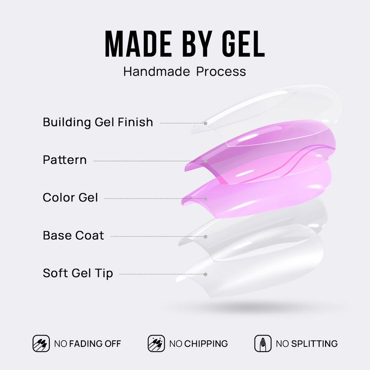 XCOATPRESS Press On Nails Short Oval - Mermaid Tail