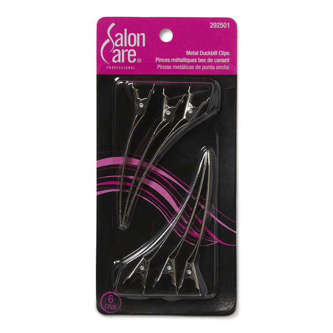 Salon Care Metal Duckbill Clips 6 ct Hair Clips
