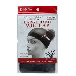 Black Large Band Wig Cap