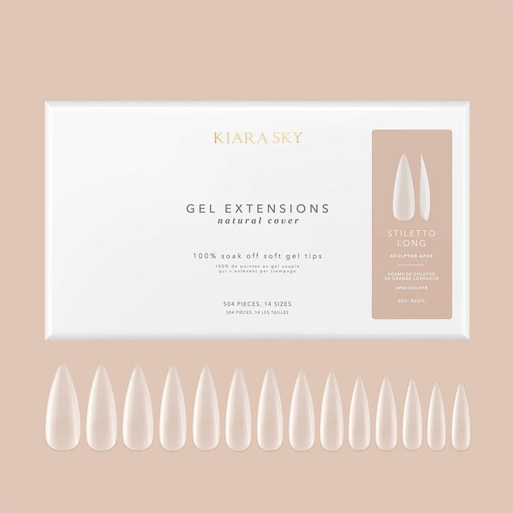L Stiletto Natural Cover Gel Extensions