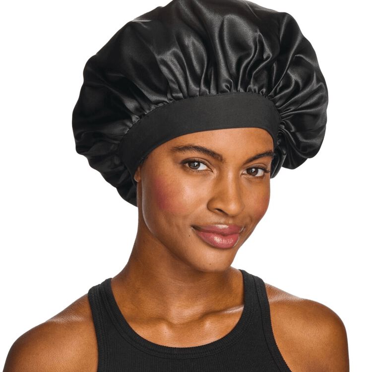 Black Satin Bonnet