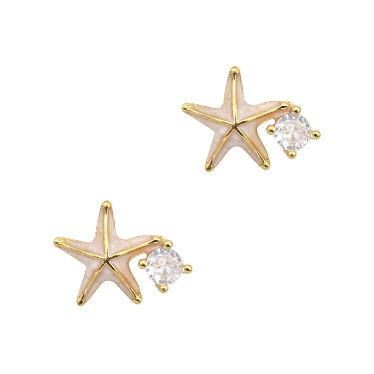 Nail Art Charms Twinkle Enamel Starfish Charm Gold
