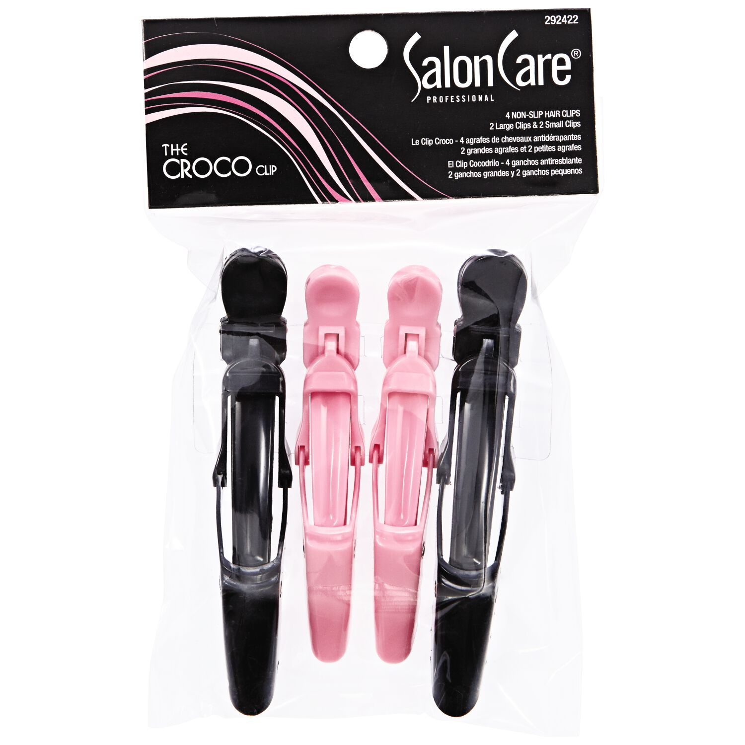 Salon Care Pink & Black Croco Clips | Salon Accessories | Sally Beauty