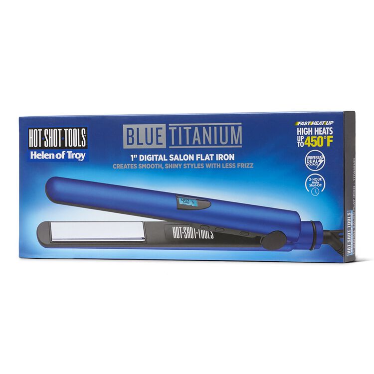 Blue Titanium Digital Flat Iron by Hot Shot Tools Flat Iron Sally Beauty