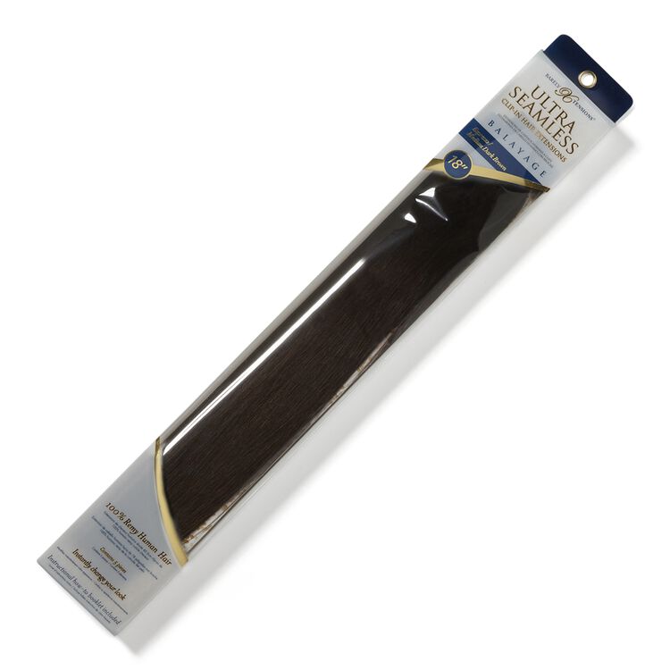18" Ultra-Seamless Clip-in Hair Extensions Balayage  Espresso / Medium Dark Brown