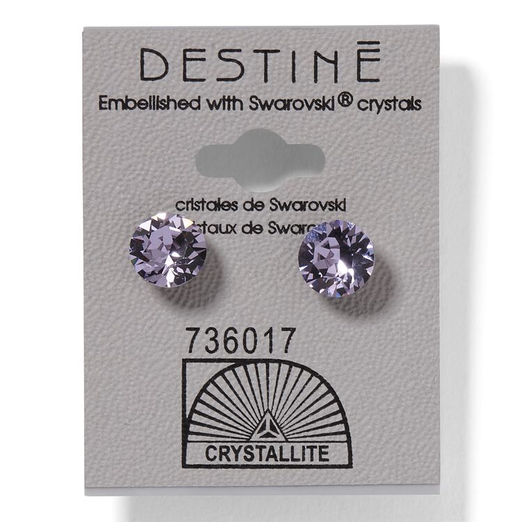 Destine Violet Diamond Cut Earrings 8mm