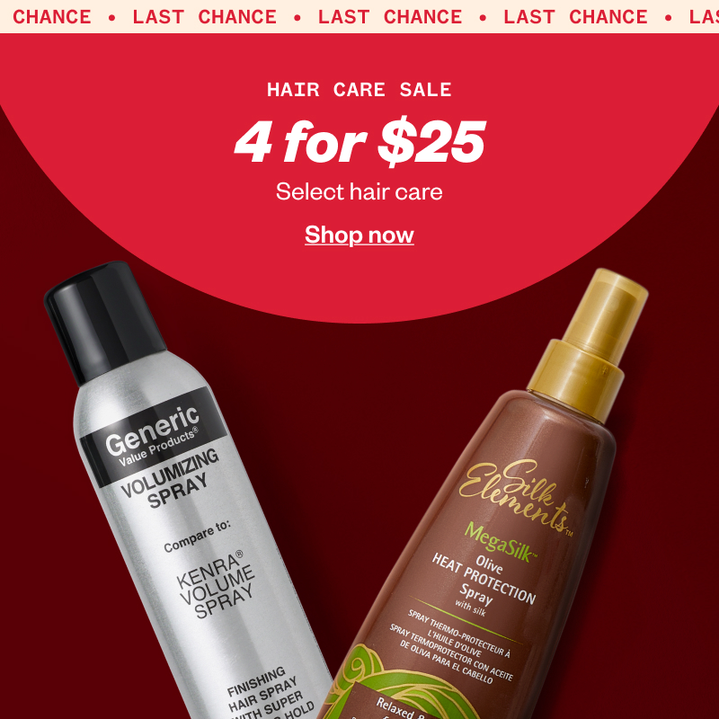 4 for $25 select hair care