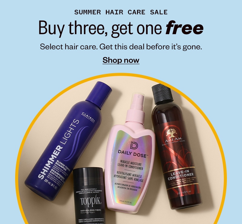 Buy three, get one free select hair care. Shop now.