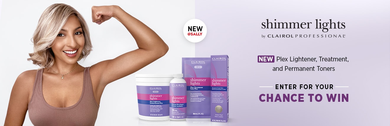 Clairol Professional Shimmer Lights. New Plex Lightener, Treatment, and Permanent Toners. Enter for your chance to win.
