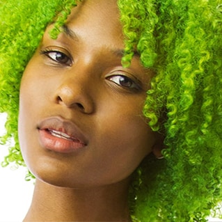 Neon Lime hair color look