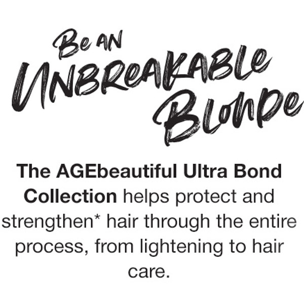 BeAN
            UNBReAKABLe Blonde. The AGEbeautiful Ultra Bond Collection helps protect and strengthen* hair through the entire process, from lightening to hair care.