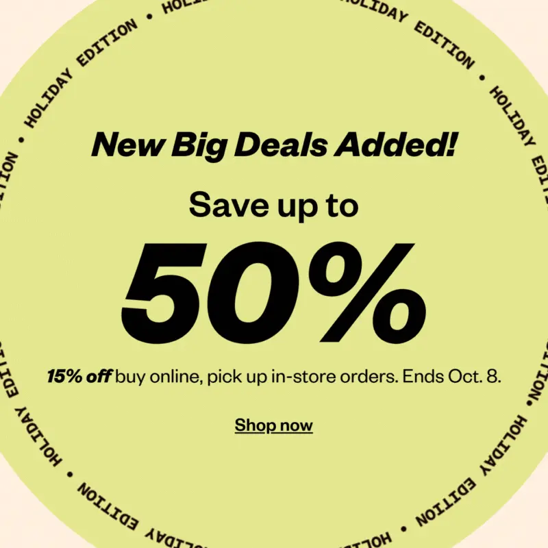 Big Deals: Save Up to 50% Off 15% off bopis