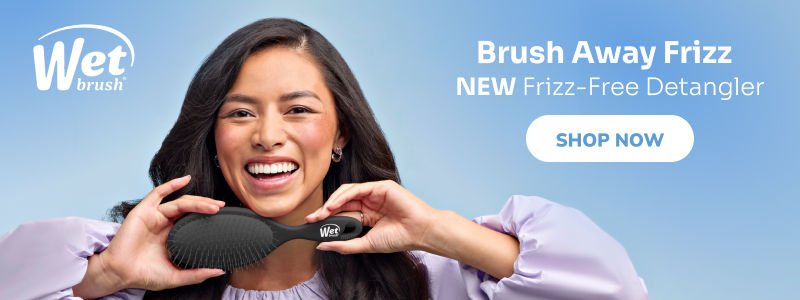 Wet brush. Brush Away Frizz. NEW Frizz-Free Detangler. SHOP NOW.
