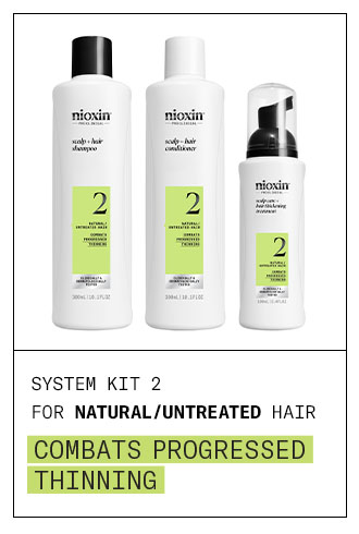 SYSTEM KIT 2 FOR NATURAL/UNTREATED HAIR - COMBATS PROGRESSED THINNING