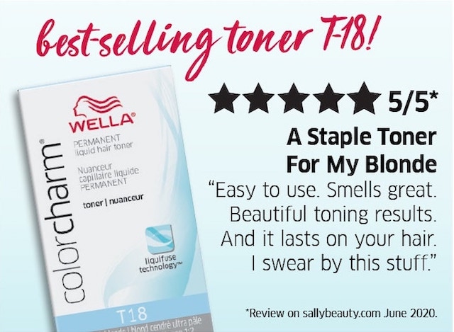 Best-selling toner t-18. Easy to use. Smells great. Beautiful toning results. And it lasts on your hair.