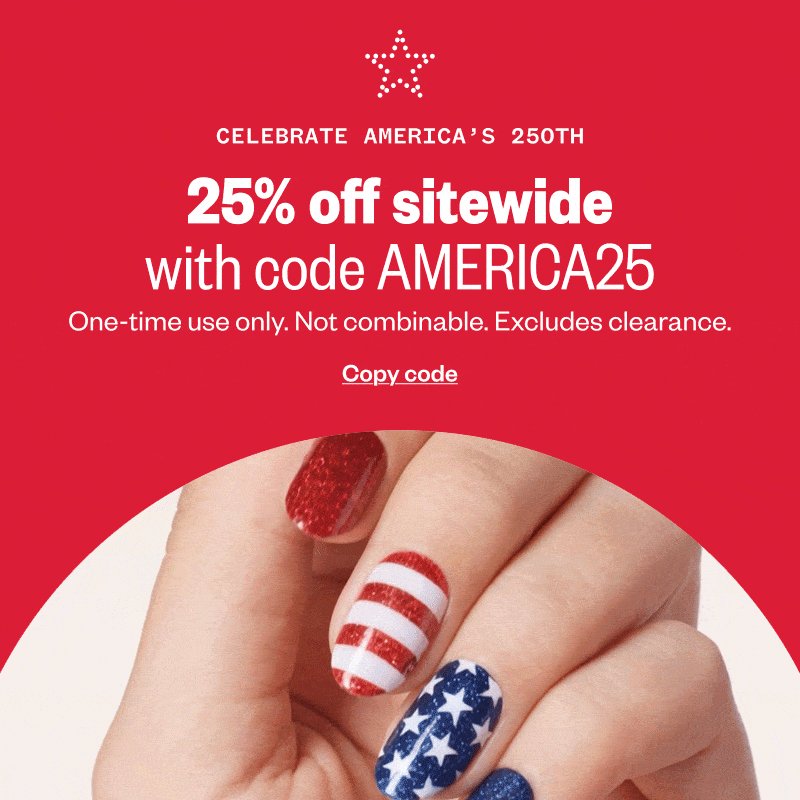 25% off sitewide with code AMERICA25. Copy code.