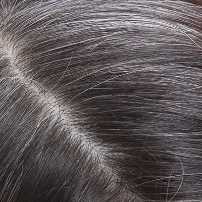 Close up of gray hair