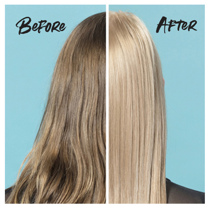 Before and after image of model.