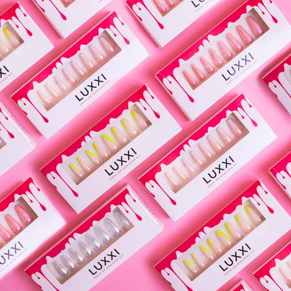 Image of boxed Luxxi press on nails