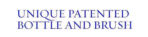 Unique patented bottle and brush.