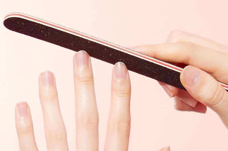 nails being filed.