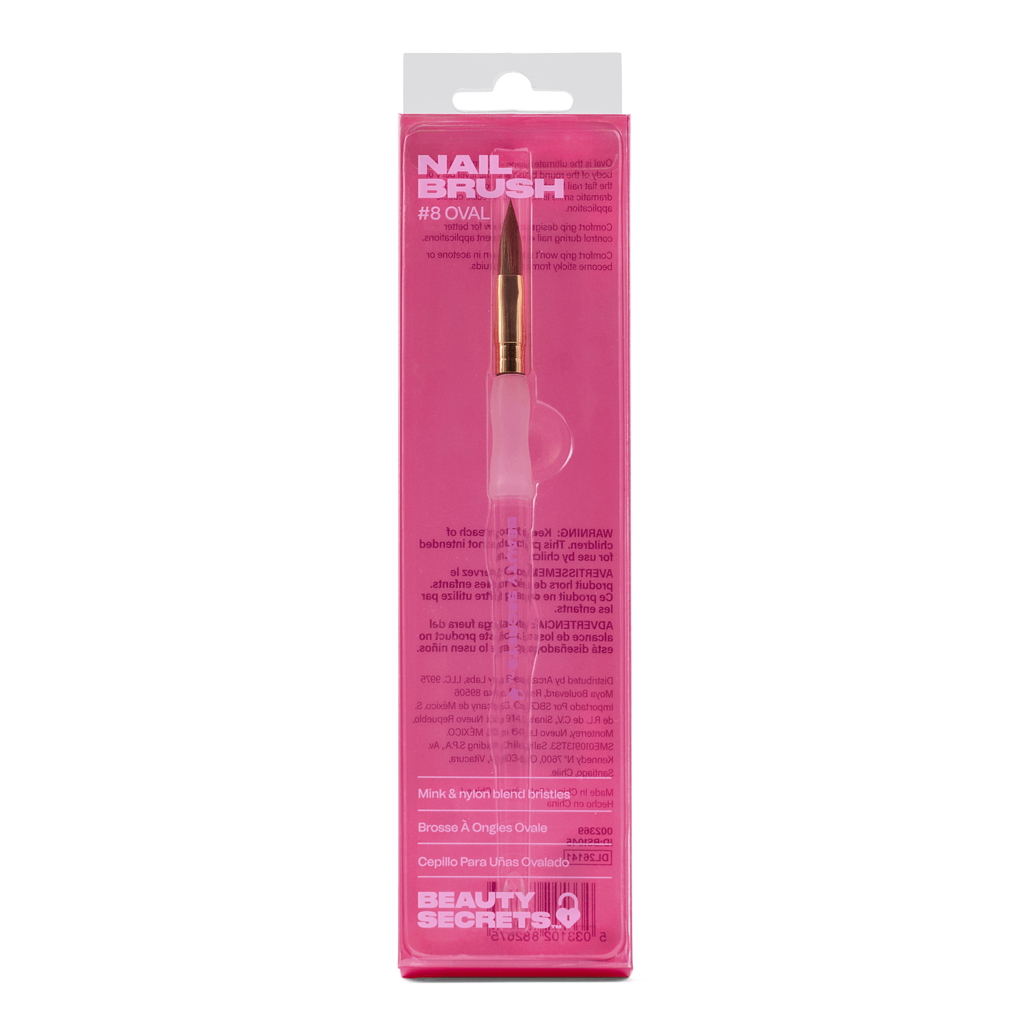 Beauty Secrets #8 Oval Pro Comfort Grip Nail Brush Up To 0.9 Fl Oz