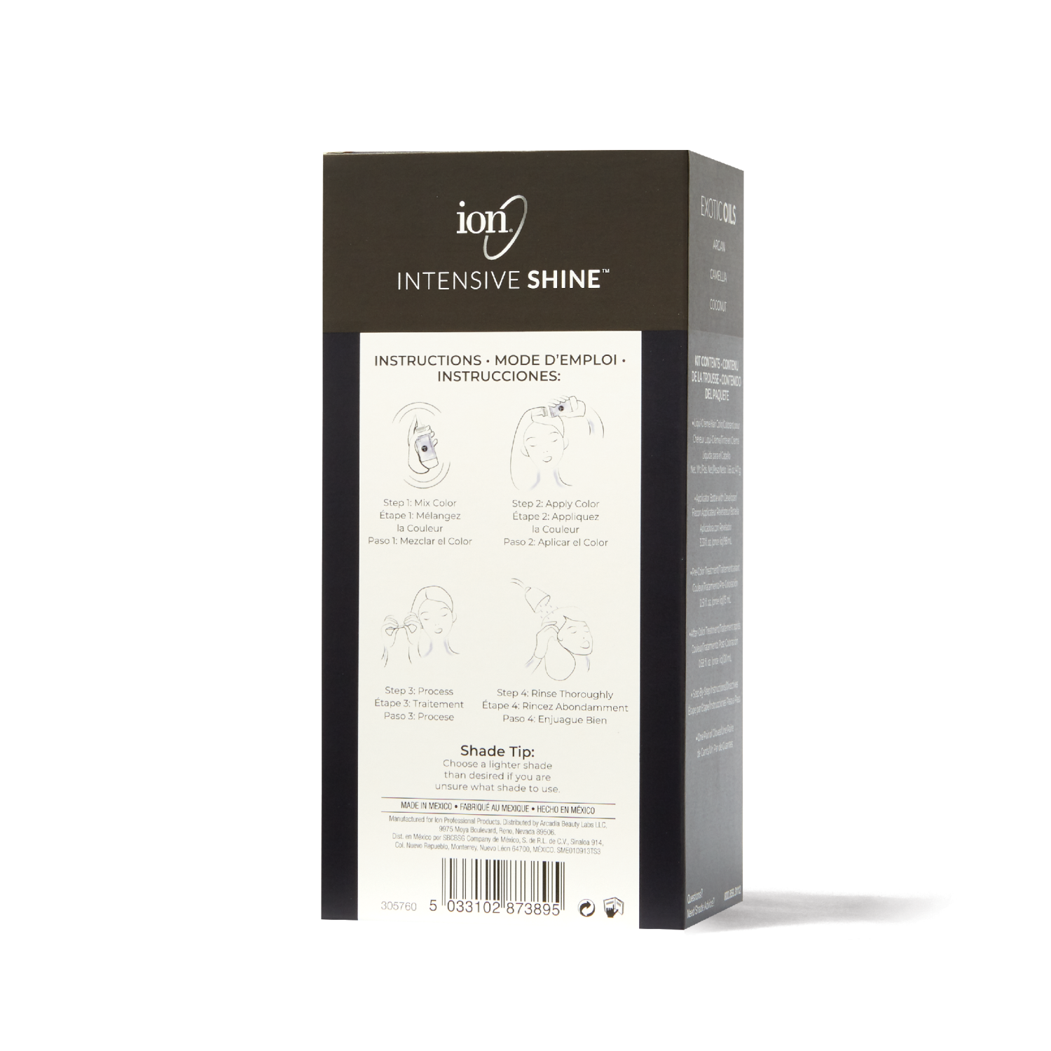 ION Intensive Shine 1n Intense Black Permanent Liqui-creme Hair 