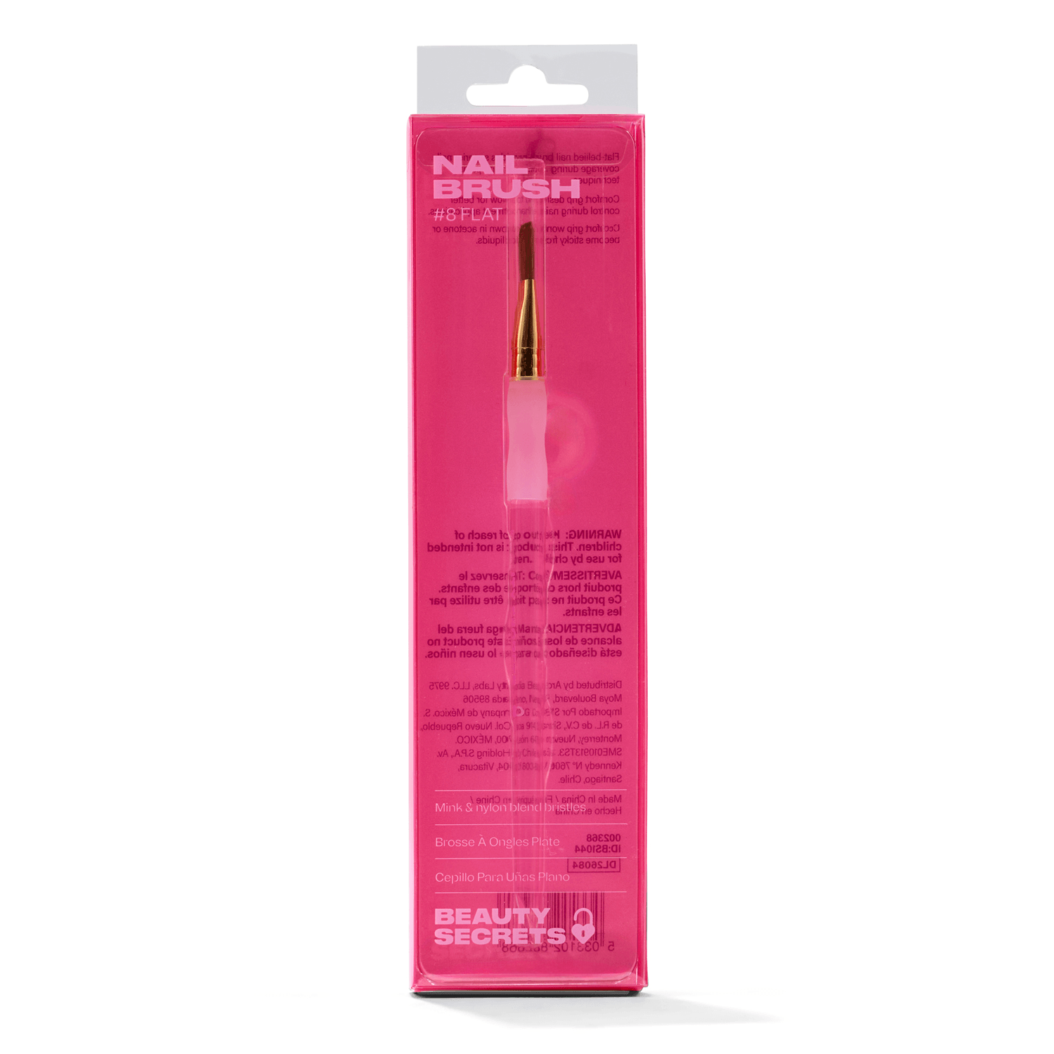 Beauty Secrets #8 Flat Pro Comfort Grip Nail Brush Up To 0.9 Fl Oz