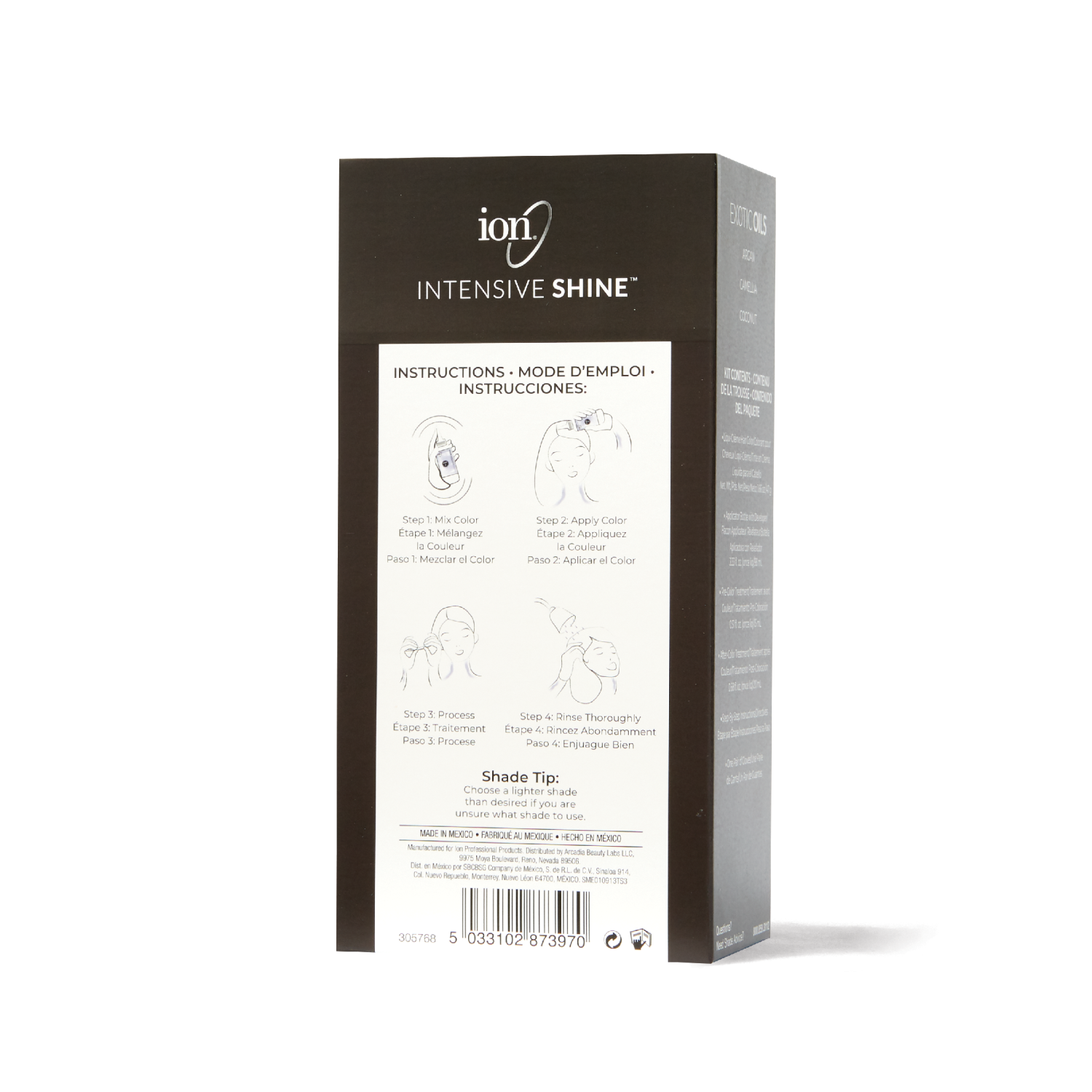 ION Intensive Shine Hair Dye Kit Darkest Chocolate 3ch for