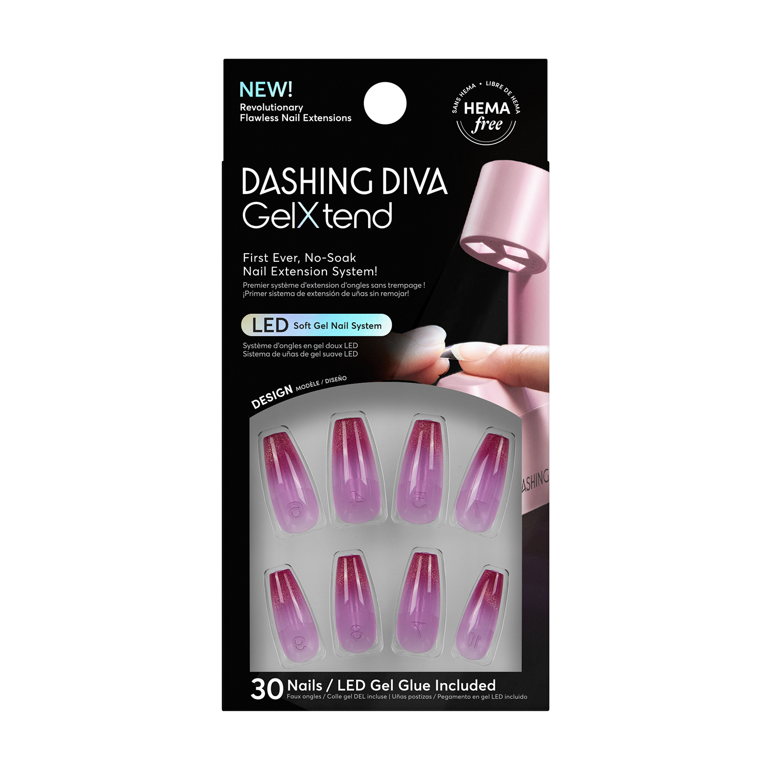 Rouge Shimmer - GelXtend Soft Gel Nail Tips by Dashing Diva Pink Long