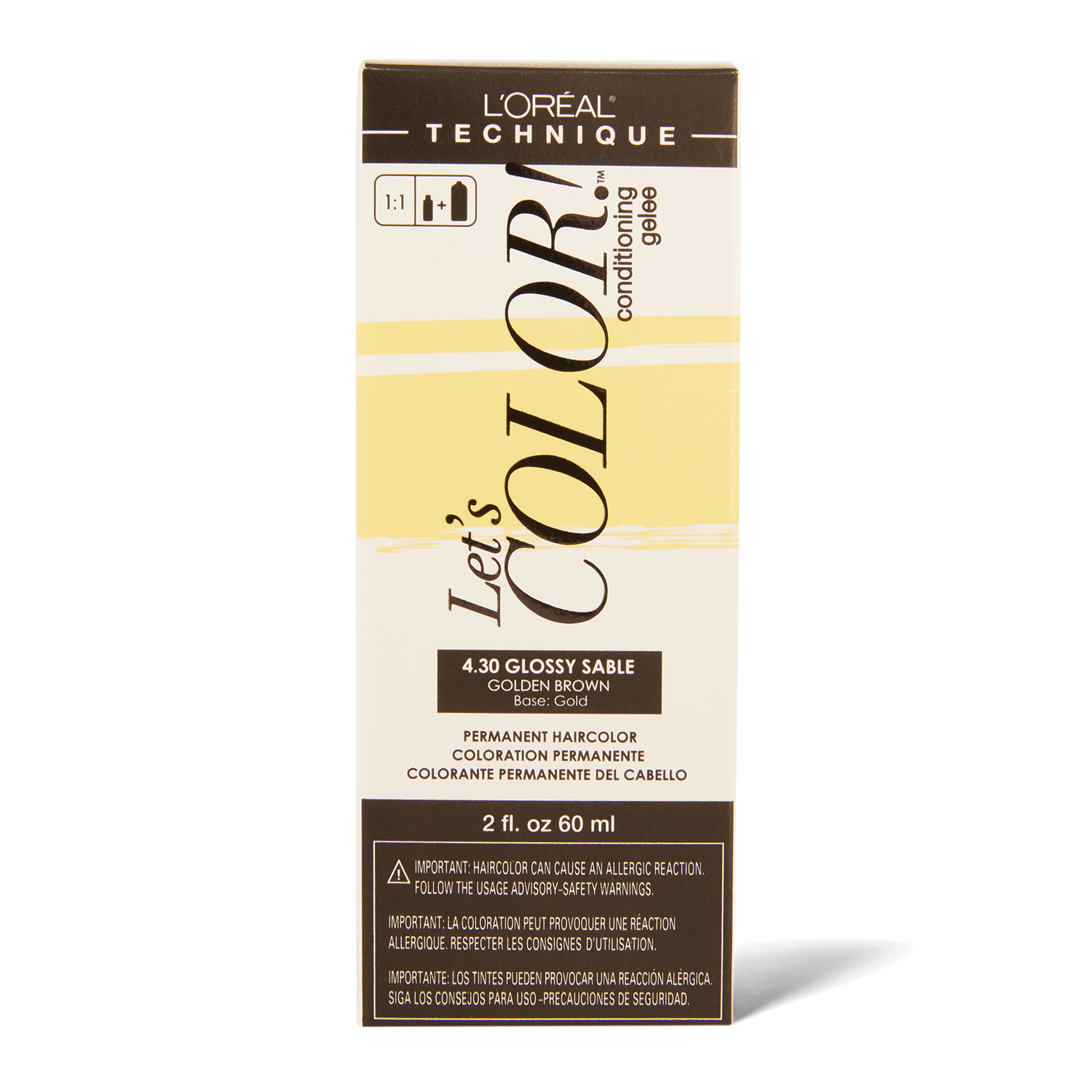 L'Oreal Let's COLOR! Conditioning Gelee Permanent Haircolor 4.30 Glossy Sable