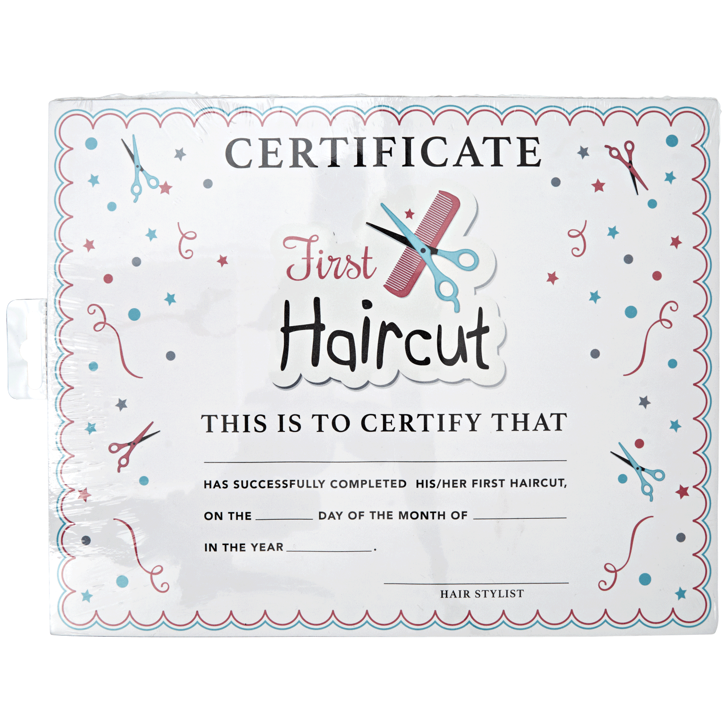 Salon Care My First Haircut Certificate