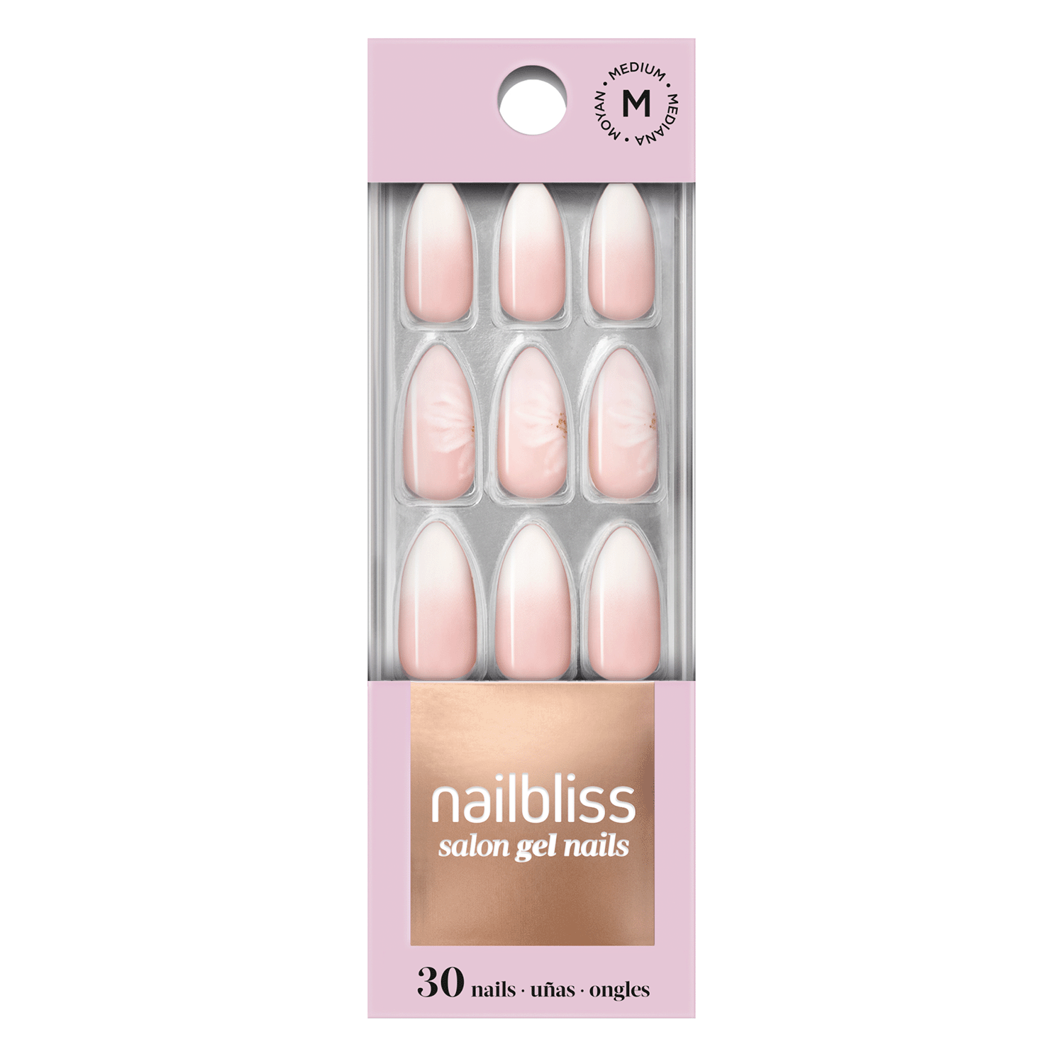 Whispering Petals - glue-on gel nails by Dashing Diva Pink Medium