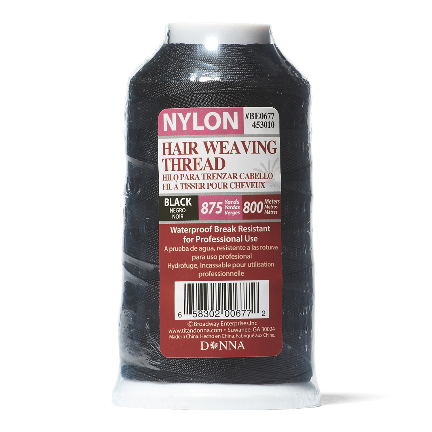 Donna Black Hair Weaving Thread 875 Yards
