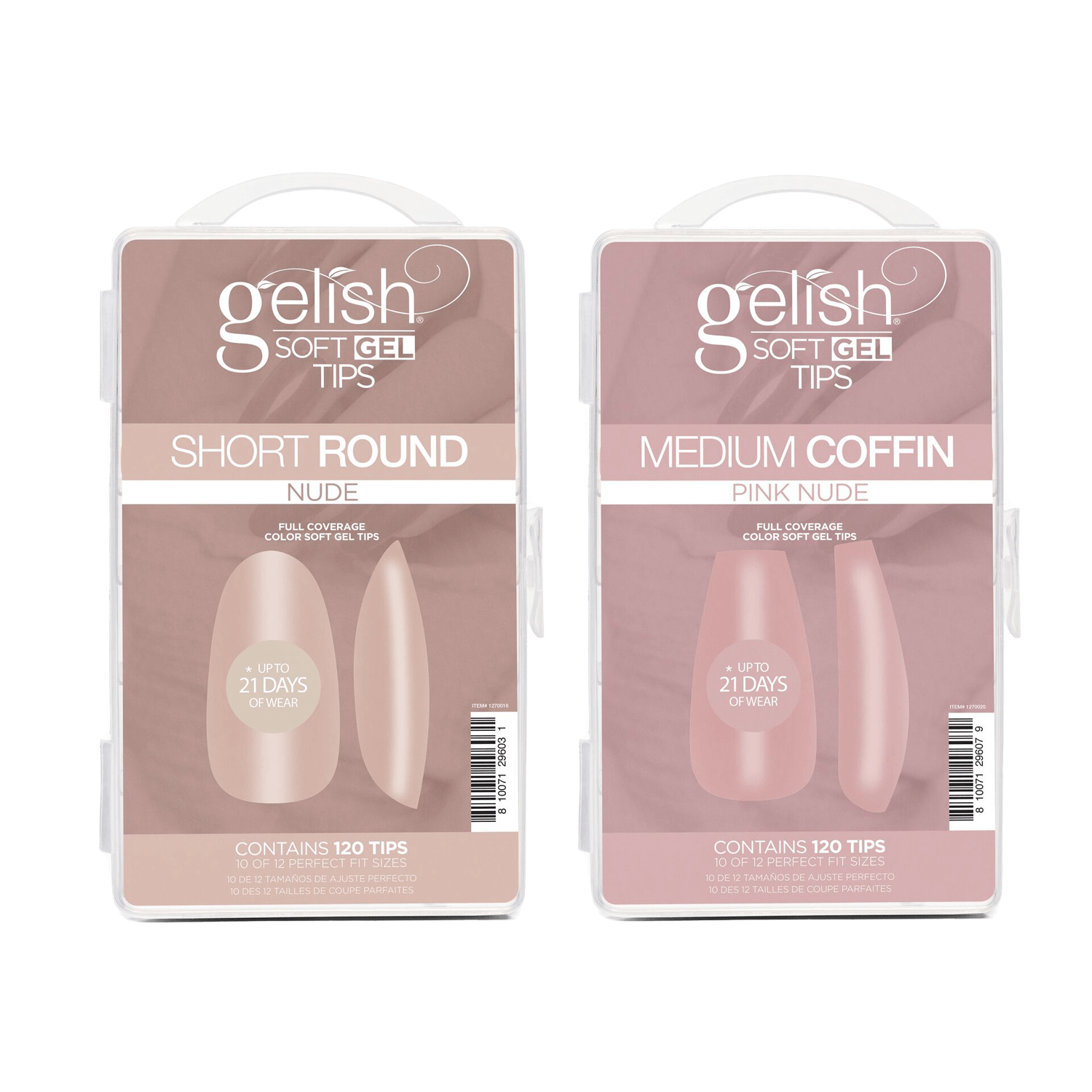 Soft Gel Tips Medium Stiletto Clear 110 Count