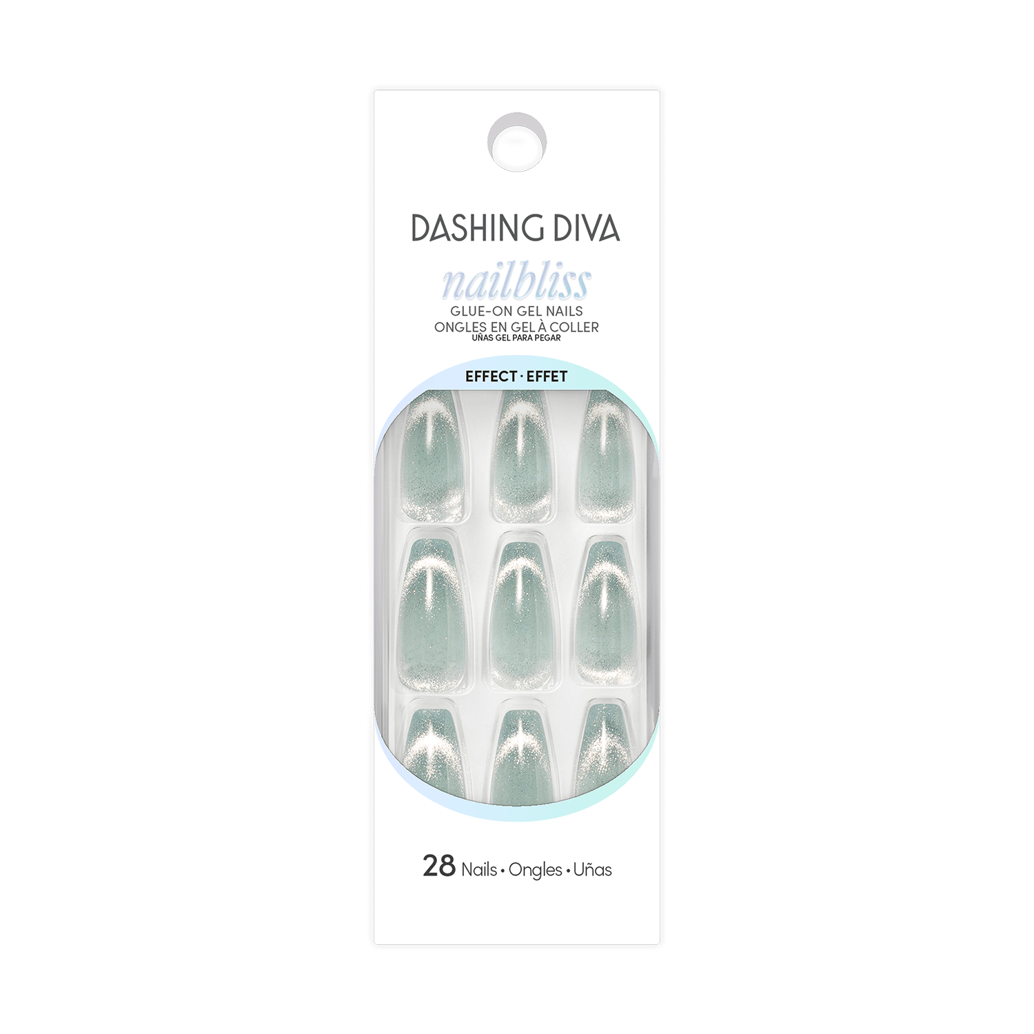 Mr. Wrong - glue-on gel nails by Dashing Diva Green Long