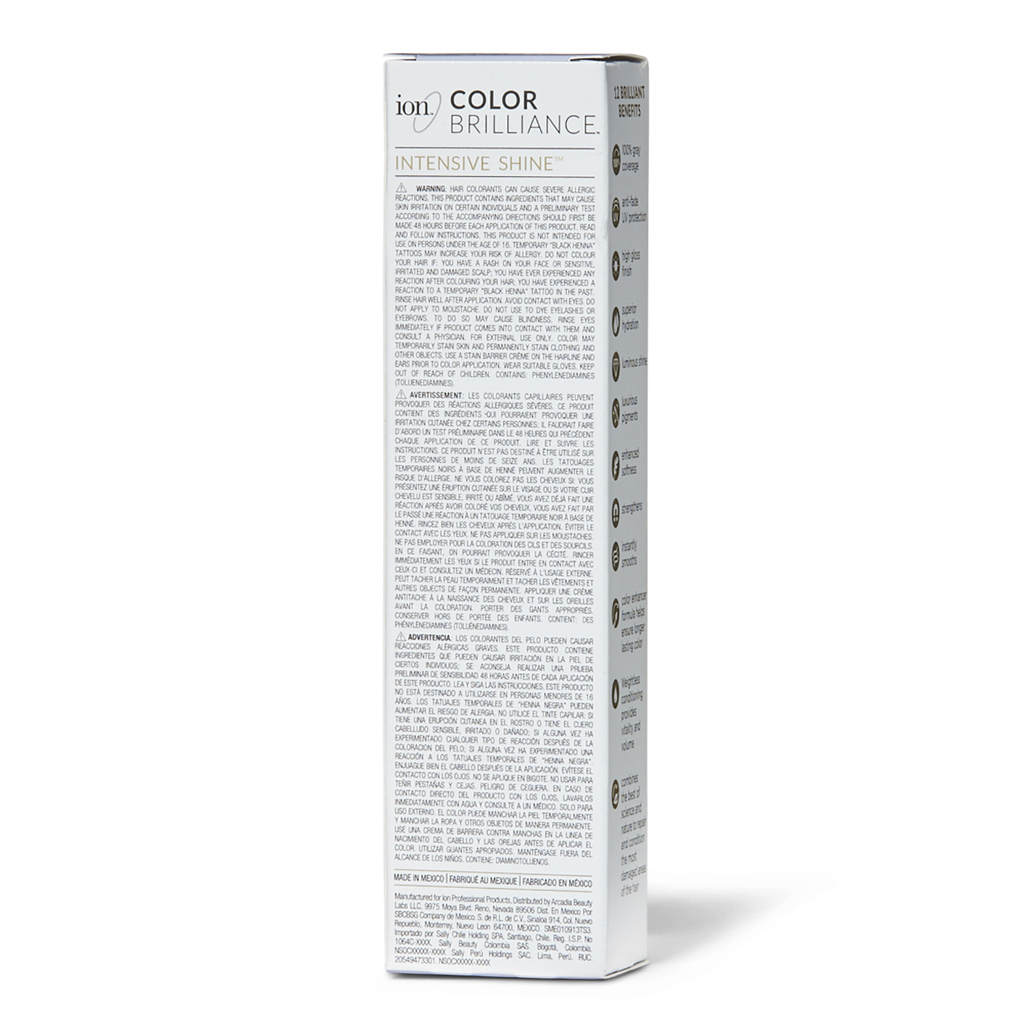 Ion Brilliant 12 Permanent Gloss Hair Color High Shine, Anti-Fade Uv Protection,