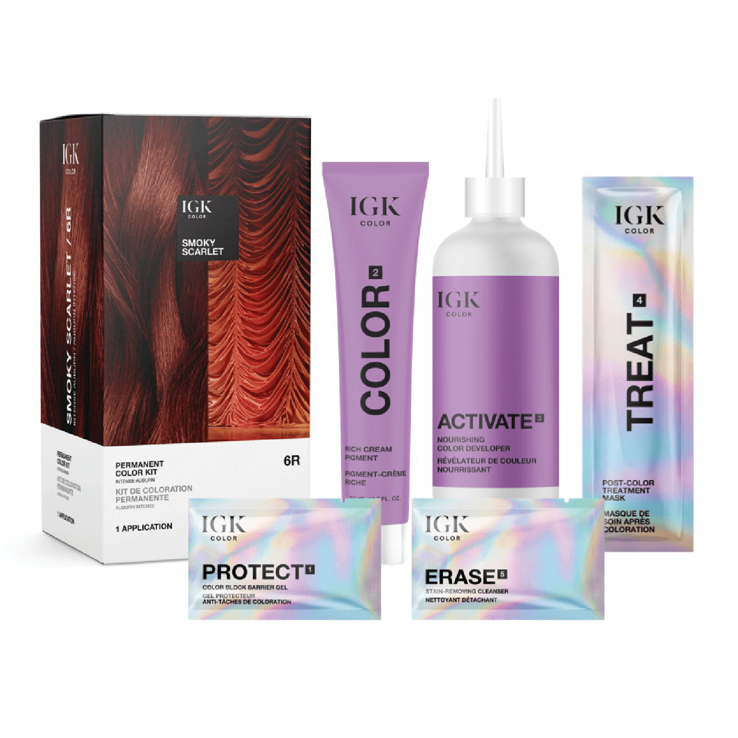 Igk Hair 6-Pc. Permanent Color Set - Smoky Scarlet