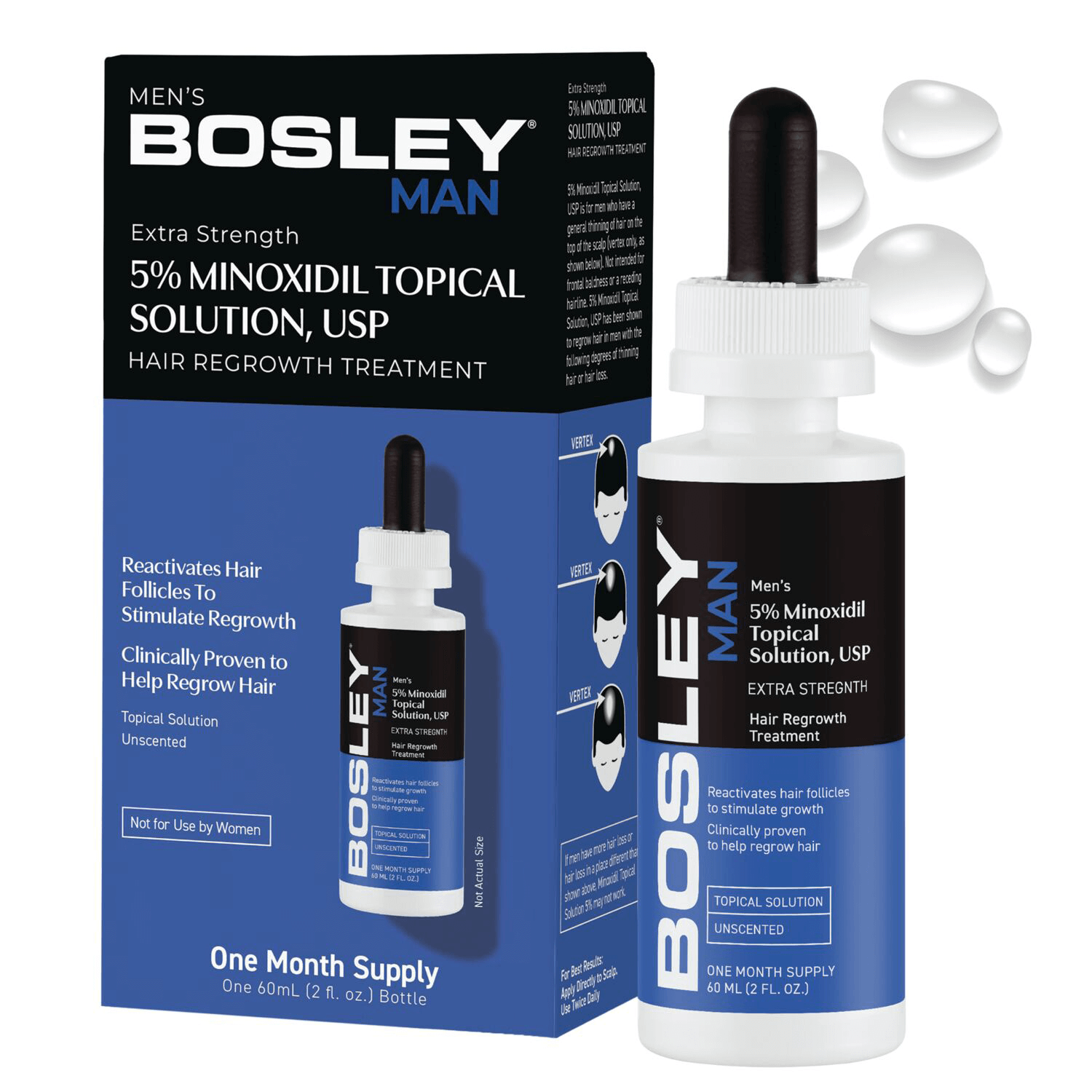 Bosley Men's Hair Regrowth Treatment with Minoxidil