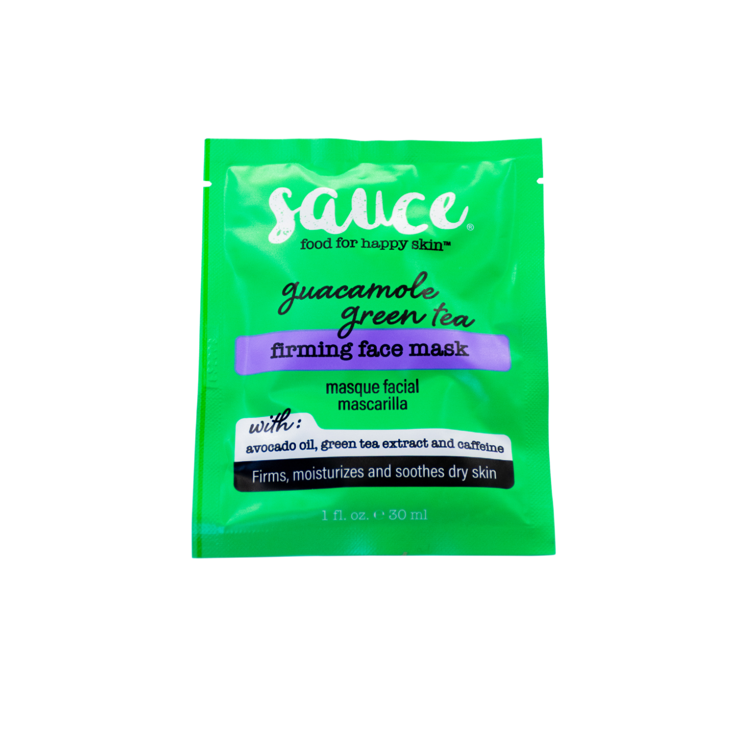 Sauce Beauty Guacamole Green Tea Face Mask 1oz 1 Fl Oz