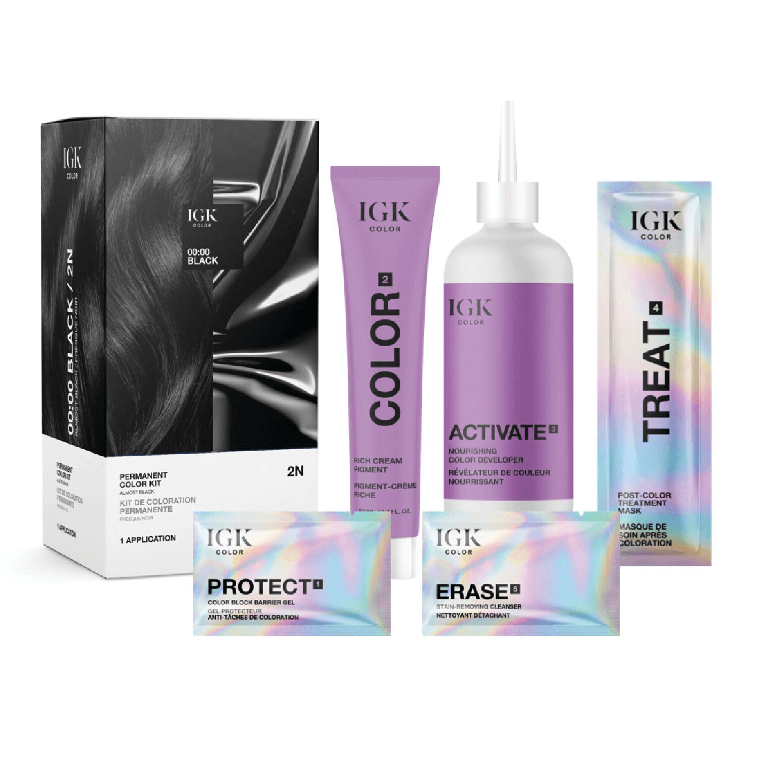 Igk Hair 6-Pc. Permanent Color Set - 00:00 Black