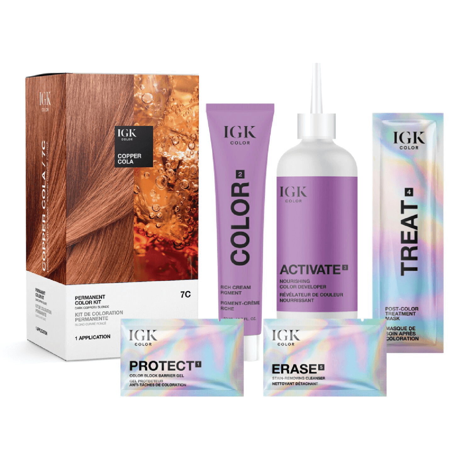 IGK Permanent Color Kit - 7C Copper Cola