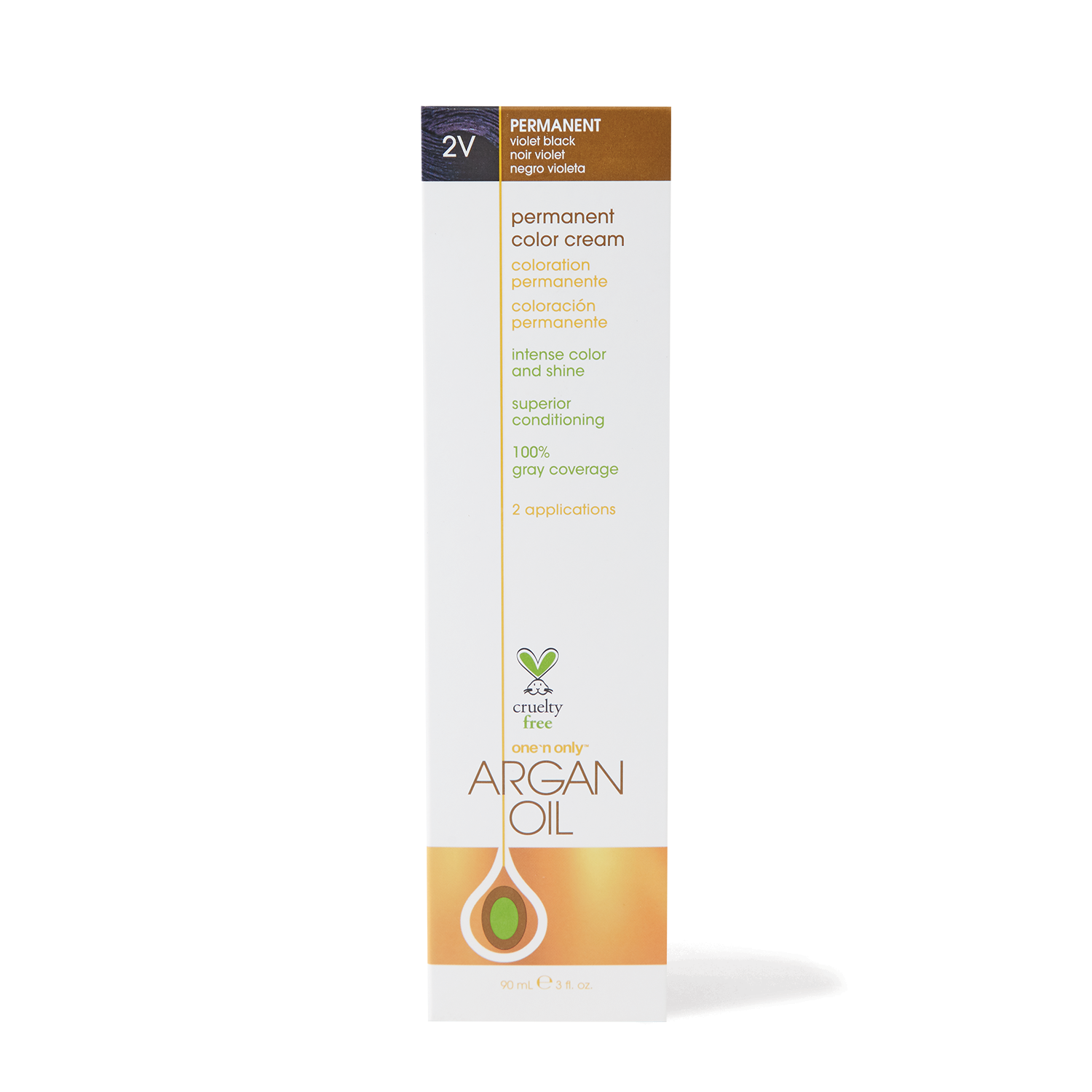 I0127831 3 oz Argan Oil Permanent Color Cream Hair Color - 2V Violet Black