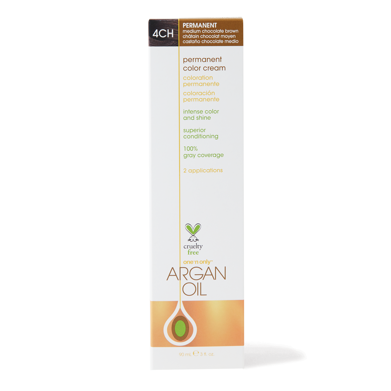 picture of One 'n Only Argan Oil Permanent Color Cream 4CH Medium Chocolate Brown | Sally Beauty