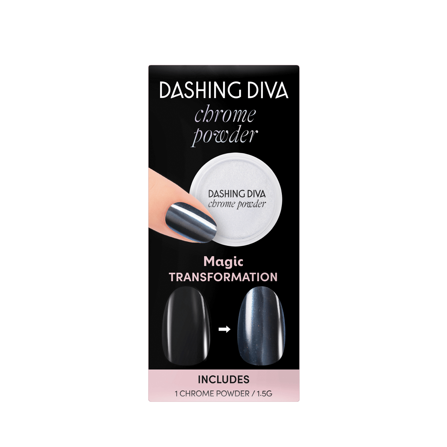White Pearl - Chrome Powder Nail Polish by Dashing Diva