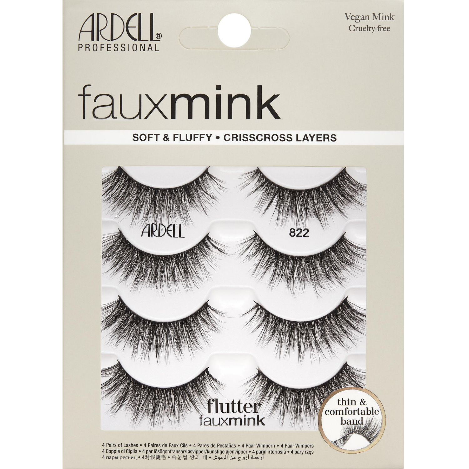 Ardell Faux Mink False Eyelashes, Flutter 822, 4 Pairs | CVS