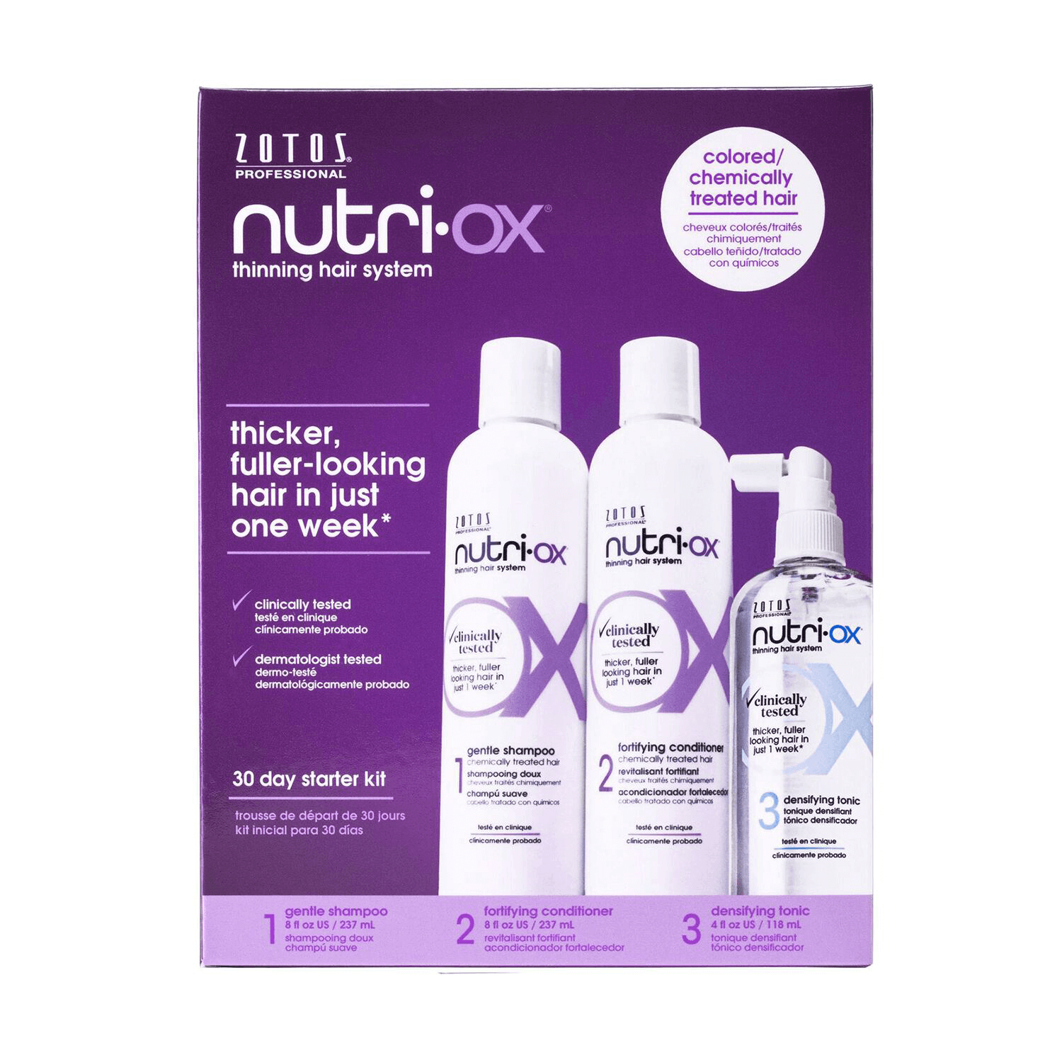 Nutri Ox Thinning Hair System 30-Day Starter Kit for Colored/Chemically-Treated Hair