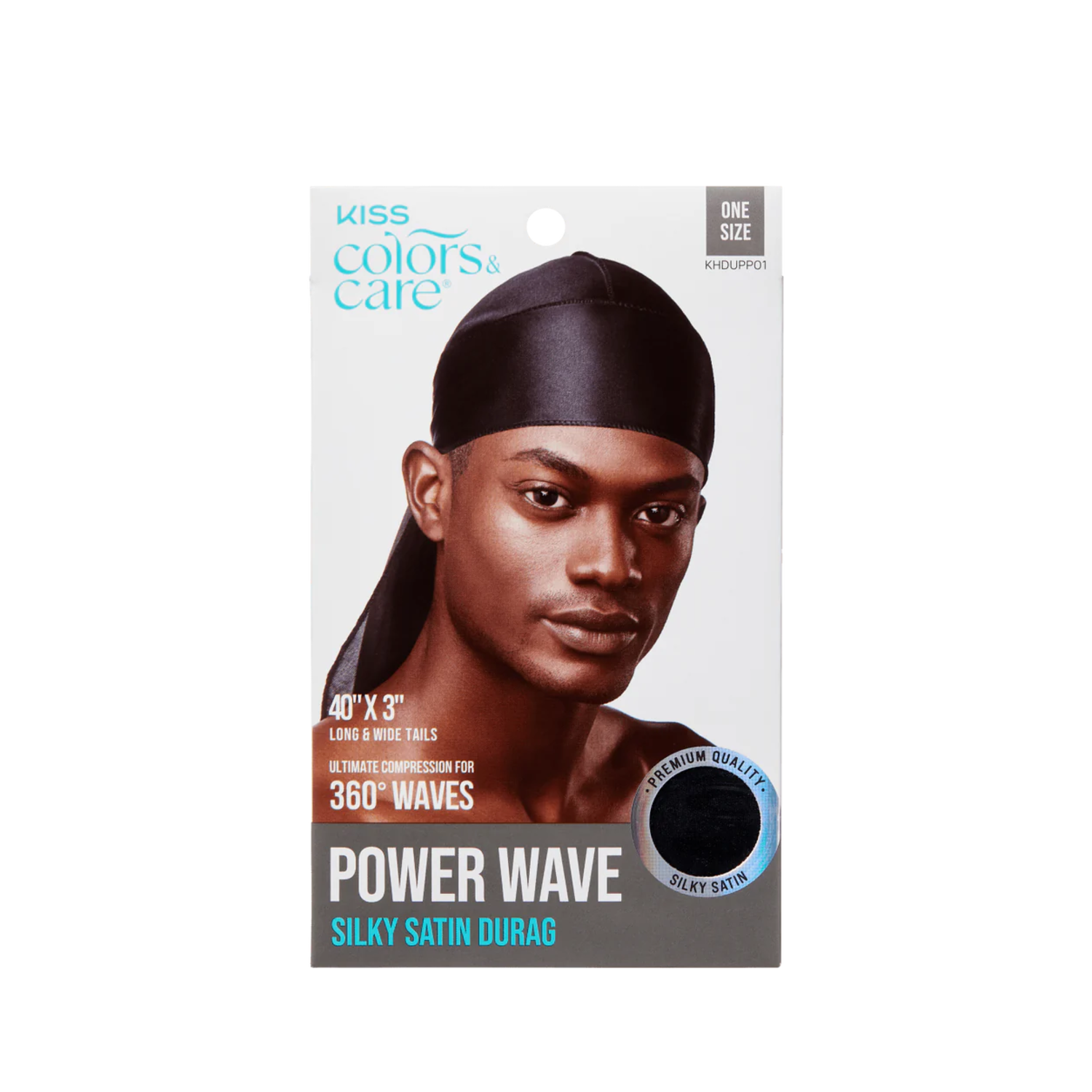 Kiss Colors & Care Power Wave Satin Durag, Black | CVS