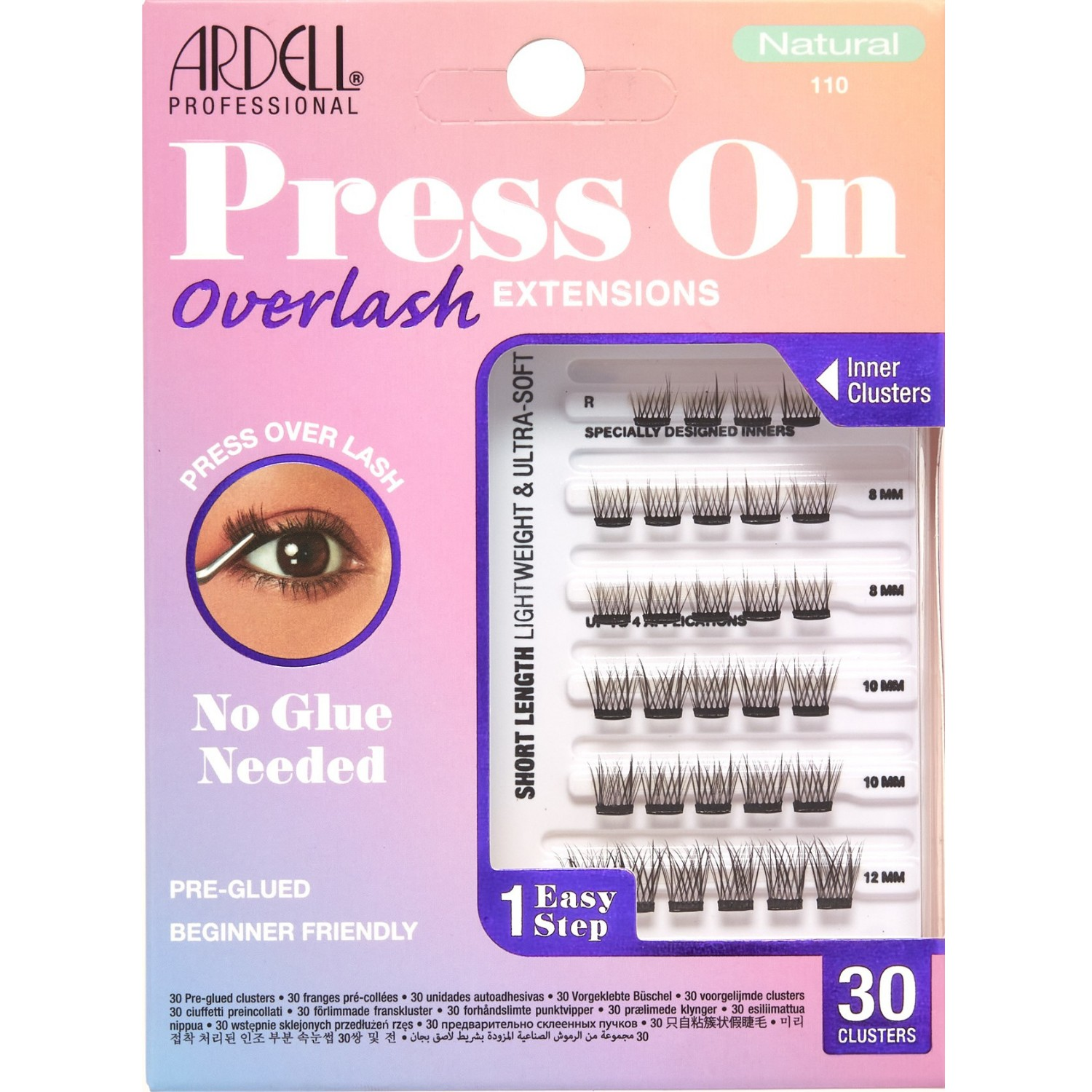 Ardell Press On Overlash Extensions False Eyelashes, Natural 110, 30 Clusters | CVS
